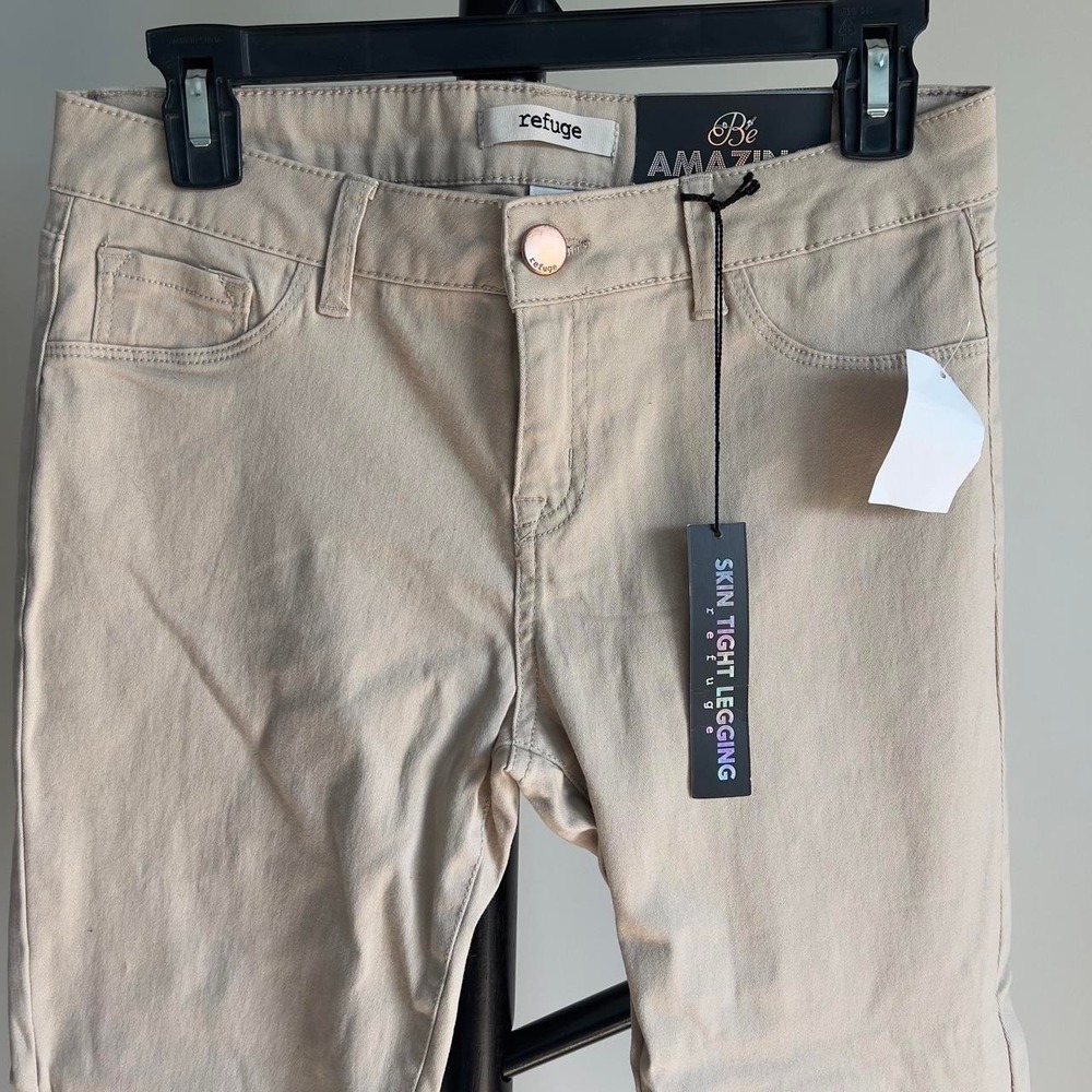 NWT Refuge Skin Tight Legging Skinny Jeans Womens Size 8 Khaki Beige Denim